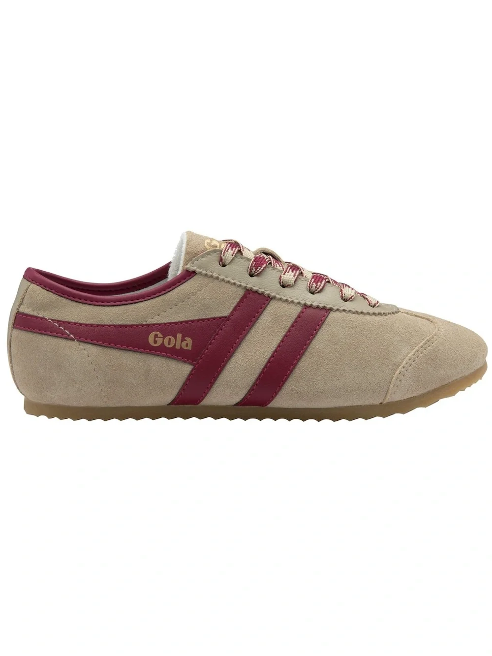 Gola Beige and Maroon Suede Sneaker - Women's Classic Trainer